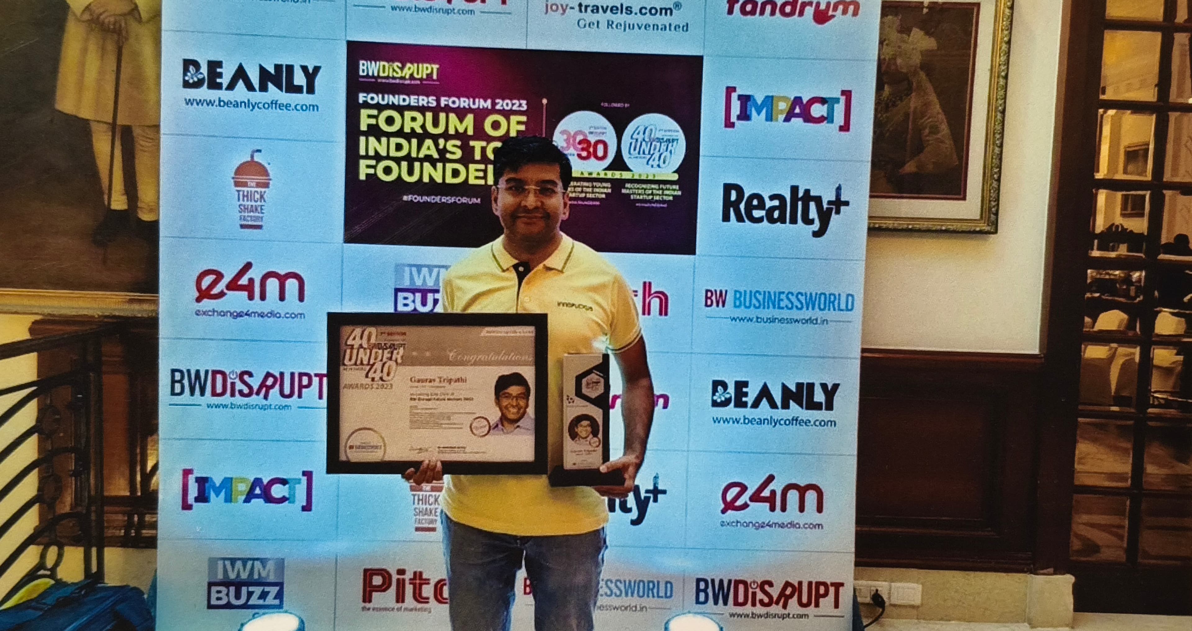 Mr. Gaurav Tripathi has been awarded the BW Disrupt 40 under 40