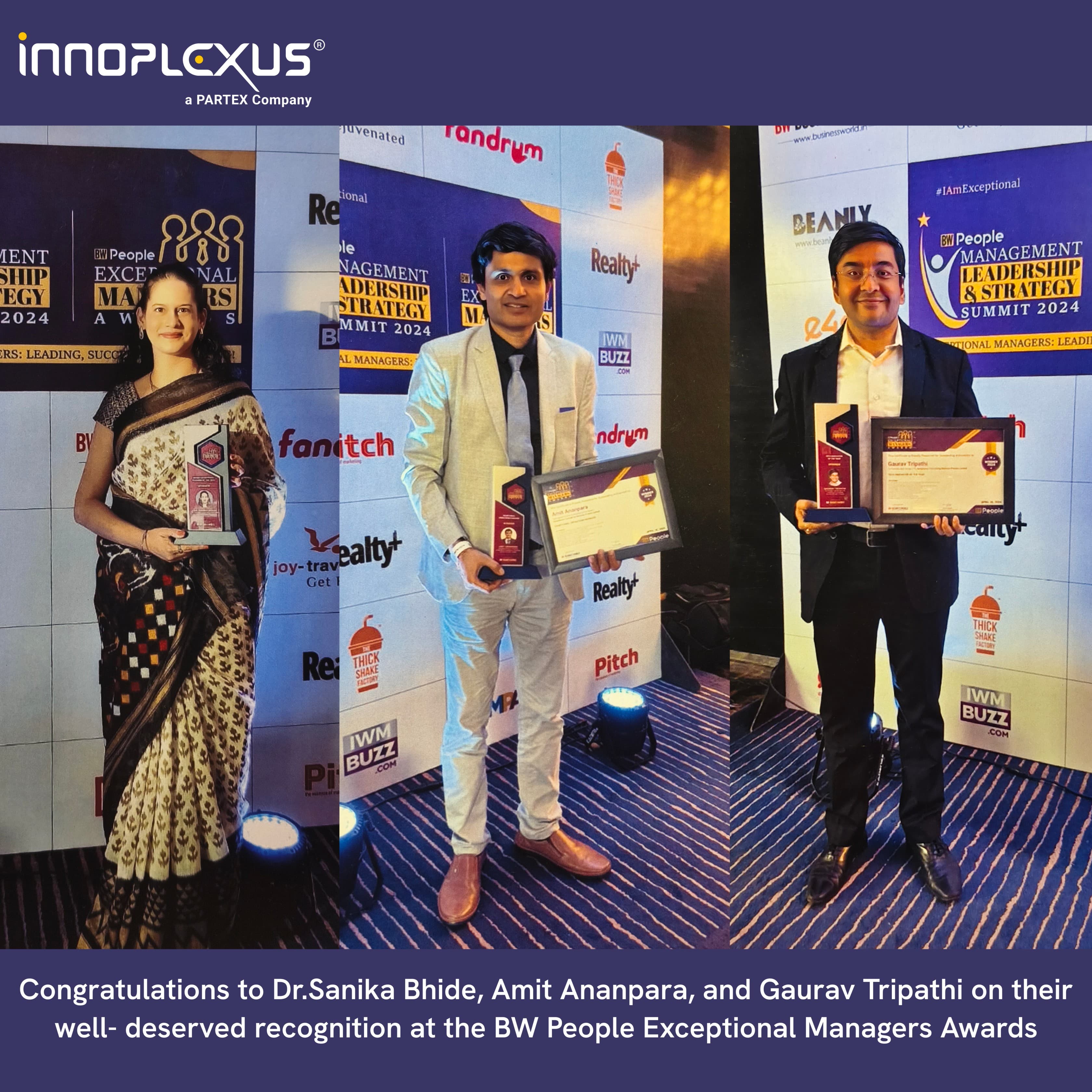 The Innoplexus leadership team winning three prestigious honors at the BW